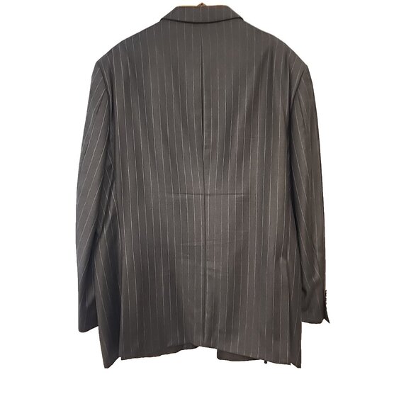 JONES New York 52 LONG Wool + Cashmere Mens Sport suit Jacket Blazer gray stripe - Picture 6 of 6